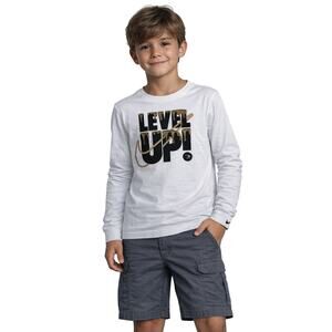 Nike 3BRAND Boys Long Sleeve Graphic T-Shirt White Size S (8–10)
